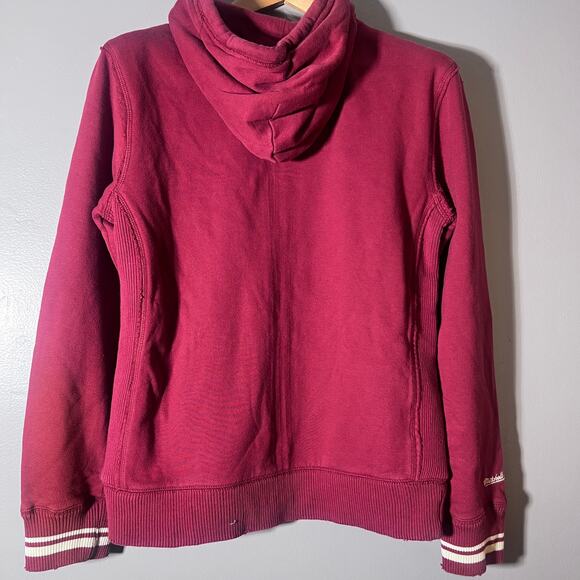 Mitchell & Ness Zip Up Hoodie Womens XL Red Distressed Wash Embroidered NWOT - Picture 2 of 10